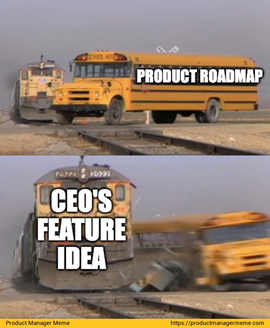 CEO's feature ideas are the best! - Product Manager Memes
