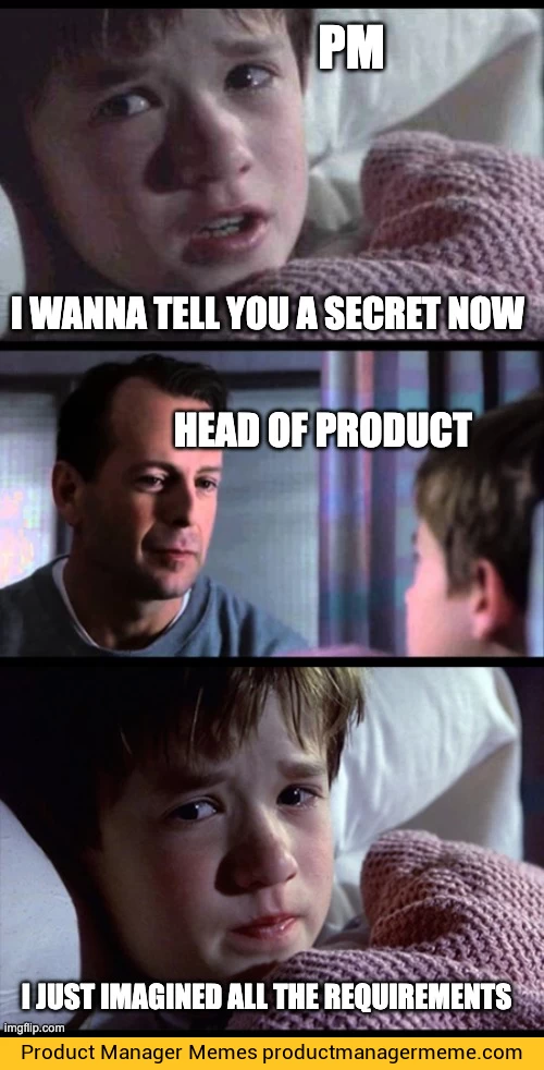 Head of Product & I just imagined all the requirements. - Product Manager Memes
