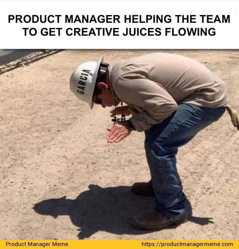 Product manager helping the team get creative juices flowing - Product Manager Memes