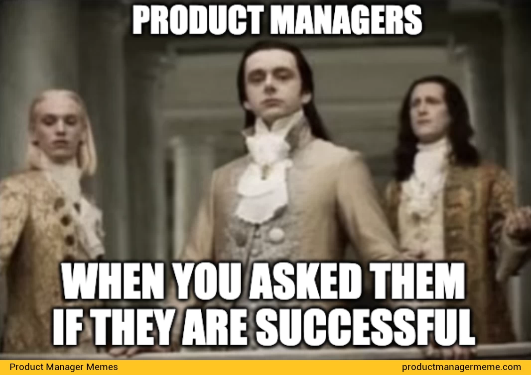 Product Managers when you asked them if they are successful - Product Manager Memes