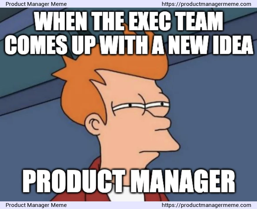 That face when the exec team comes up with a new idea - Product Manager Memes