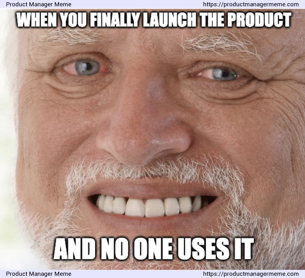 When you finally launch the product and no one uses it - Product Manager Memes